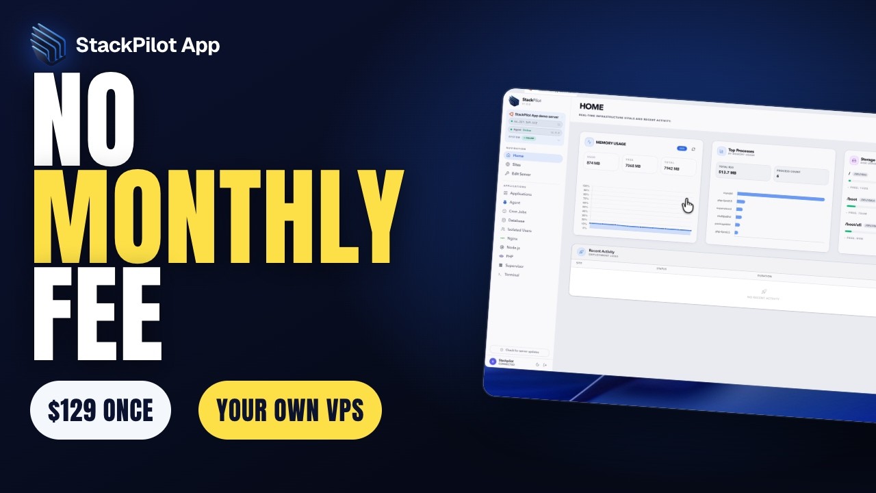 StackPilot App walkthrough: deploy to your own VPS with no monthly fee