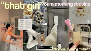 trying the 6AM THAT GIRL MORNING ROUTINE🧴🌱 *the viral aesthetic + productive morning routine*