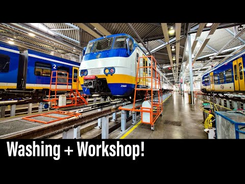 Train Cab Ride NL / Washing at Shunting Yard / Amsterdam - Den Haag - Leidschendam / SGM / July 2021