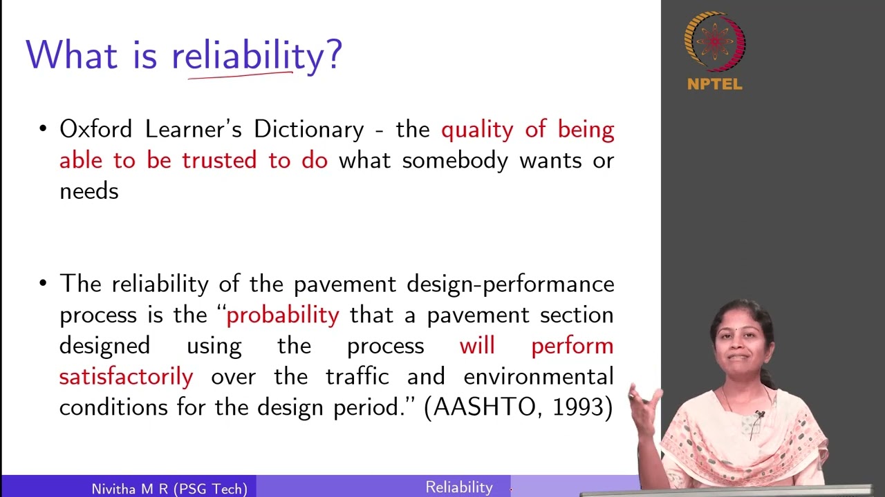 Reliability in Pavement Design - Part 01