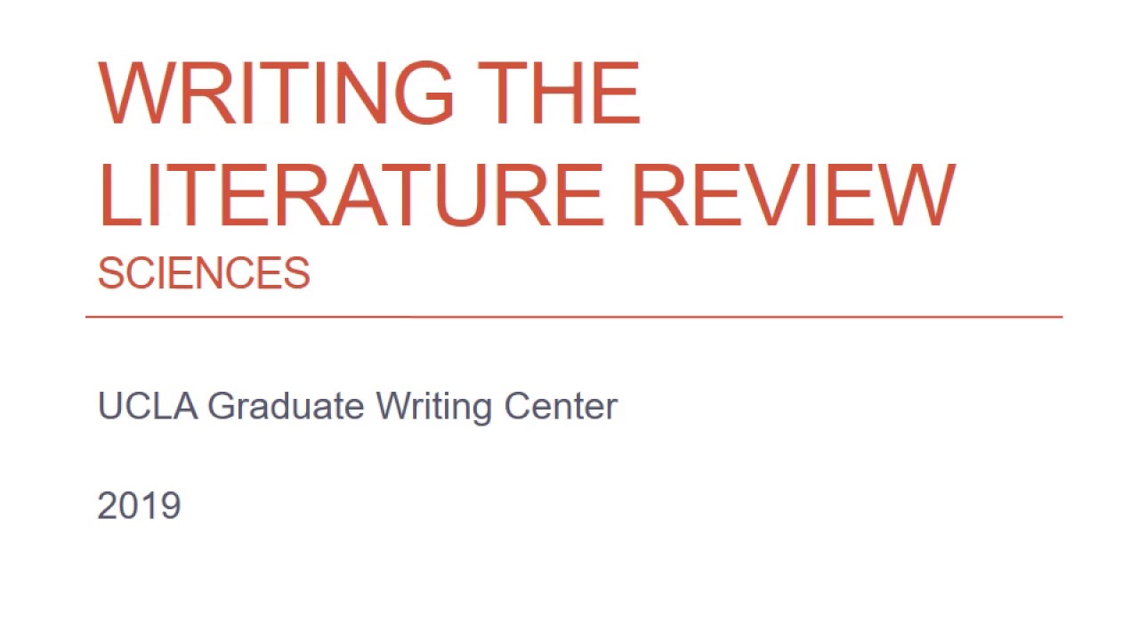 Writing the Literature Review in STEM Fields