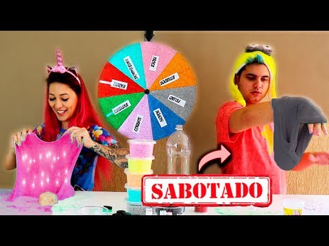 DESAFIO DA ROLETA MISTERIOSA DE SLIME SABOTADO #5 ( MYSTERY WHEEL OF SLIME )