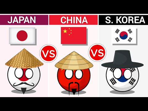 Japan vs China vs South Korea - Country Comparison 2024