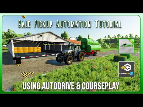 FS22 | Tutorial | Automating Bale pickup with COURSEPLAY & AUTODRIVE