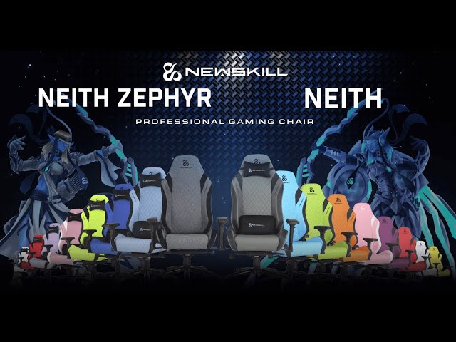 Newskill Neith Zephyr Chaise Gaming Tissu Respirant Noir/Bleu video