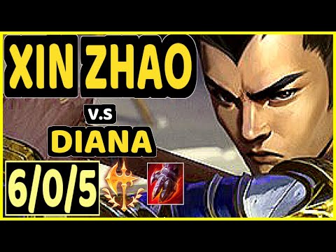 AMAZING (XIN ZHAO) vs DIANA - 6/0/5 KDA JUNGLE GAMEPLAY - EUW Ranked MASTER