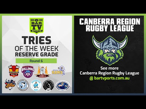 Canberra Region Rugby League - Tries Round 6 Reserve Grade 2022