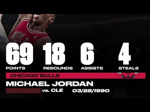 Michael Jordan 69 Points Bulls vs Cavaliers March 28, 1990 Full Game