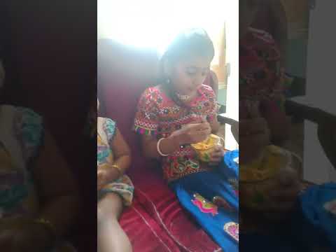 mahika eating ice-cream with sanju