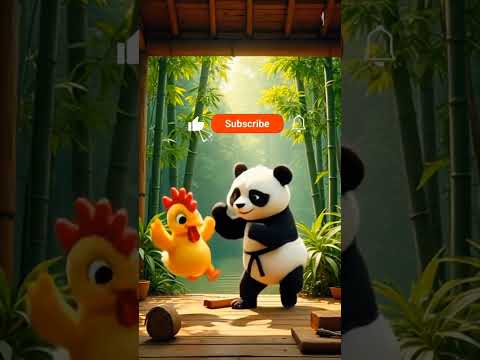 Junglee murge ne karate seekh liya – Panda ki band baj gayi! 😂🥋#ai #animals #animation #wildlife