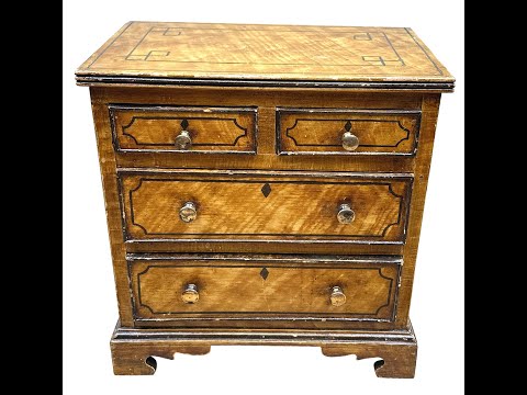 Painted Pine 19th Century Miniature Chest Of Drawers