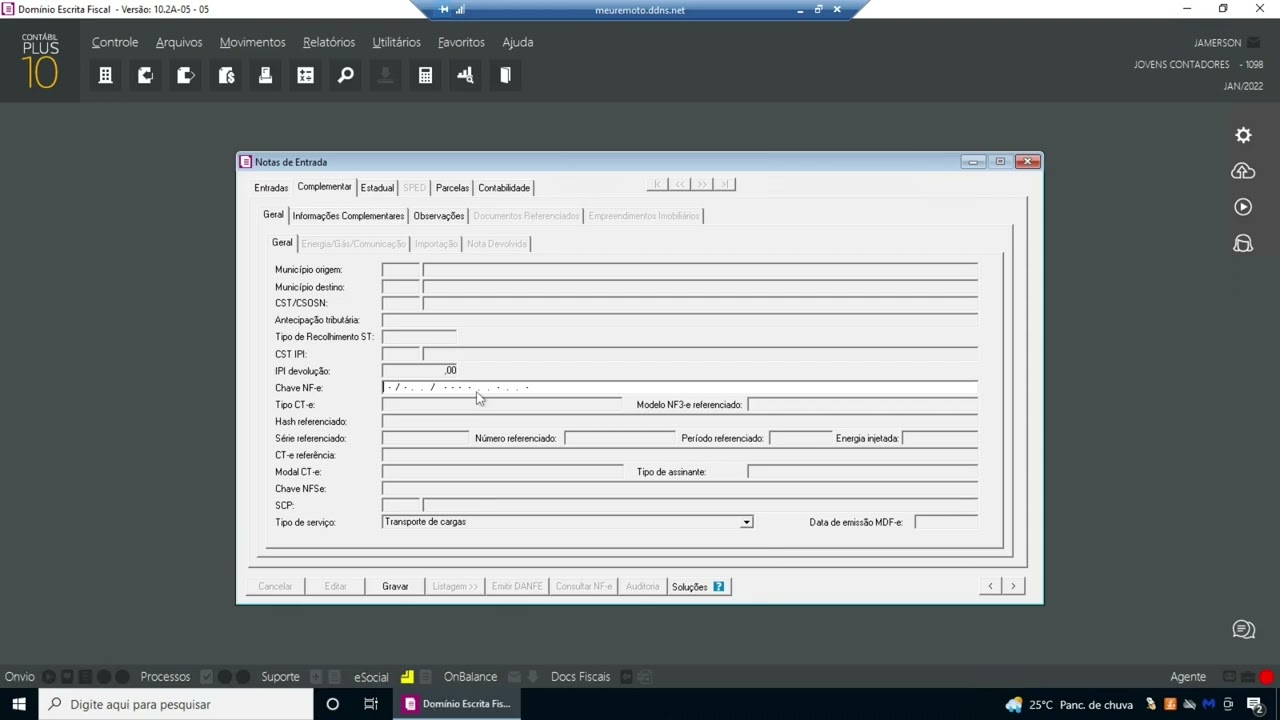 Contabilizando Imobilizado - dominio sistema