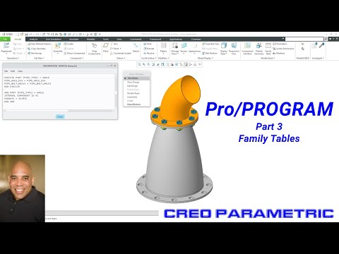 Creo Parametric - Pro/PROGRAM (Part 3) - Family Tables
