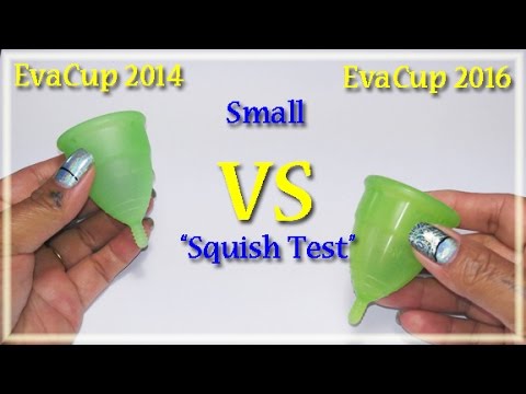 EvaCup 2014 vs EvaCup 2016 SMALL "Squish Test" - Menstrual Cups