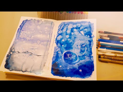 Abstract Watercolor Painting techniques #17~Easy&Satisfying