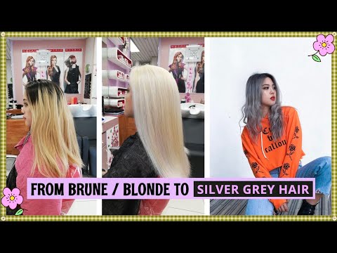 FROM BRUNE/BLONDE TO SILVER GREY HAIR  | Asian girl hair transformation