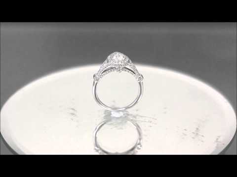 18K WHITE GOLD PEAR SHAPE DIAMOND BEZEL SET ENGAGEMENT RING 1.85CT - KNR INC - 758