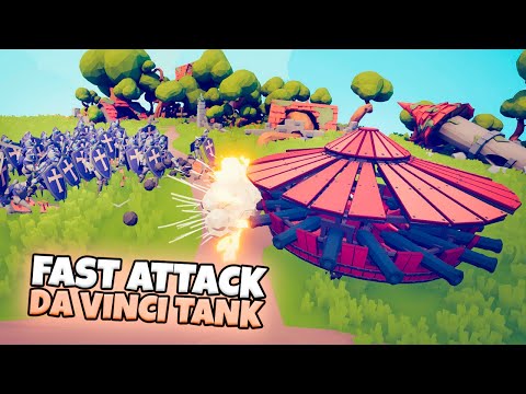FAST ATTACK DA VINCI TANK VS EVERY FACTION | TABS GAMEPLAY