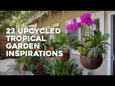 🌴♻️ Tropical Garden Design Using Upcycled Materials: DIY Garden Decorating Ideas