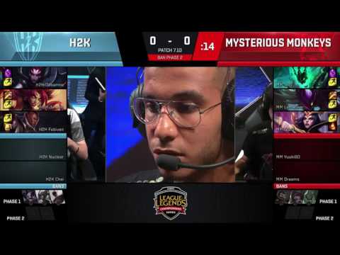 H2K vs MM, Game 1   EU LCS 2017 Summer    H2K vs Mysterious Monkeys G11