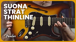 Video thumbnail for Spruce on a Strat? Fender Limited Edition Suona Stratocaster Thinline by Tarpley Music