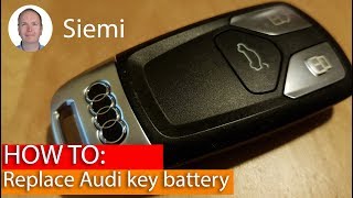 Remote control key: Replace key battery - Audi A4 B9, A5, Q5, Q7 TT (CR2032 battery)