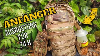 ANFÄNGER OUTDOORAUSRÜSTUNG für 24 h Overnight | Sehr minimalistisch | Helikon Tex Raccon mk2