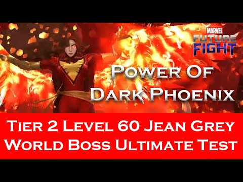Tier 2 Level 60 Jean Grey Dark Phoenix Uniform Test In W B U - F 2 P - Marvel Future Fight
