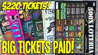 BIG TICKETS PAID! 💰 $220 TEXAS LOTTERY Scratch Offs