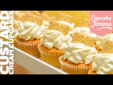 Custard Cream Biscuit Cupcakes | Cupcake Jemma