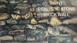 Stone Brick Wall | Step by Step Acrylic Painting Tutorial | Art