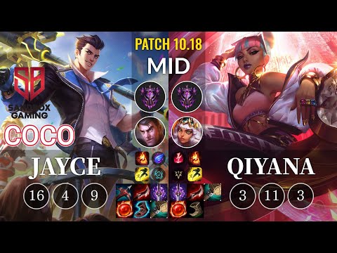 SB Coco Jayce vs Qiyana Mid - KR Patch 10.18