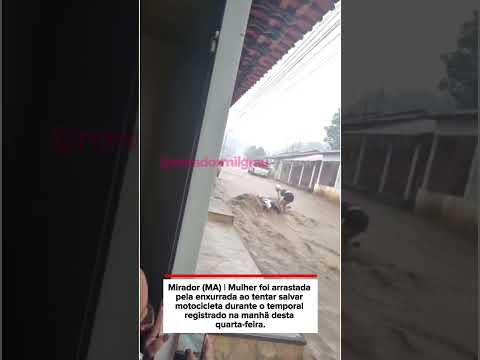 Forte chuva alaga ruas de Mirador (MA) nesta quarta-feira (15)