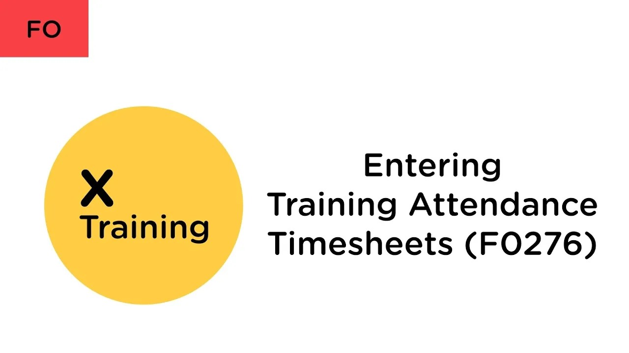 Enter training Attendance Timesheets