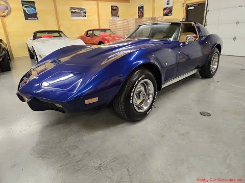 1977 Dark Blue Corvette Buckskin Interior For Sale Video