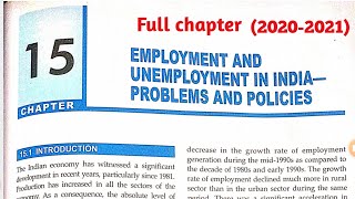 Employment and Unemployment india || ISC Economics Class 11| Frank publications | 2020-2021