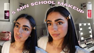 "5 Minutes" School makeup routine! *Soft girl*  *easy*  *long lasting* *glowy* #backtoschool #grwm