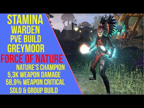 ESO Stamina Warden PVE Build - Force of Nature - PVE Guide - Greymoor