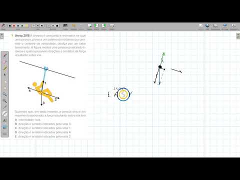 (Unesp 2018) A tirolesa é uma prática recreativa na qual uma pessoa, presa a um sistema