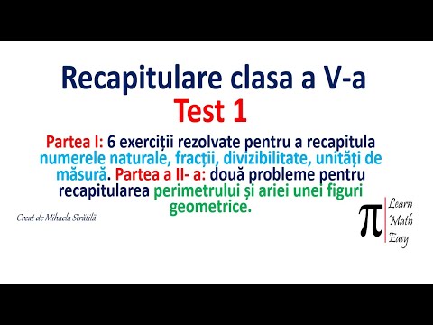 Clasa a V-a Test 1 de recapitulare