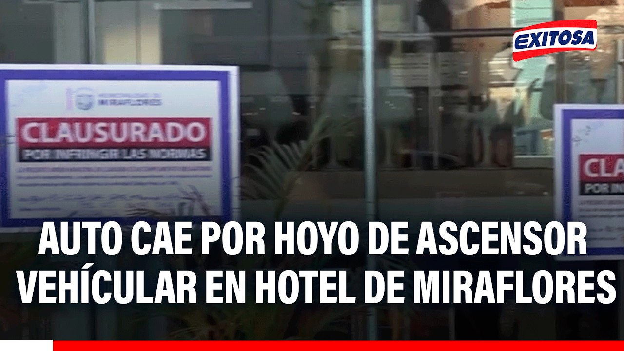 🔴🔵 Auto cae por ascensor vehicular de ascensor vehicular en Miraflores: Trabajador resultó herido