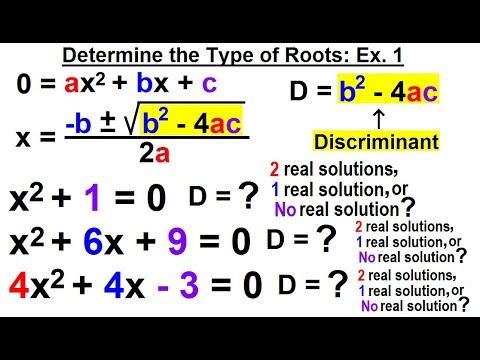 Algebra Ch 27 The Discriminant 1 of 11 What is the Discriminant