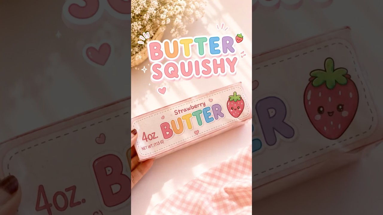 🧈✨Strawberry Butter Squishy DIY|🩷 So Satisfying!|It’s me Hana#buttersquishy#squishy#shorts