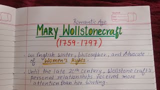 Mary Wollstonecraft | Important Points & Major Works | UGC NET English | Master Cadre English