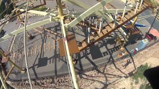 tight rope walking over a cliff