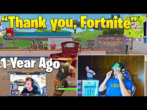 Ninja Reacts To His First Fortnite Game Ever 1 Year Ago Today - ninja gets emotional when reacting to his first game of fortnite