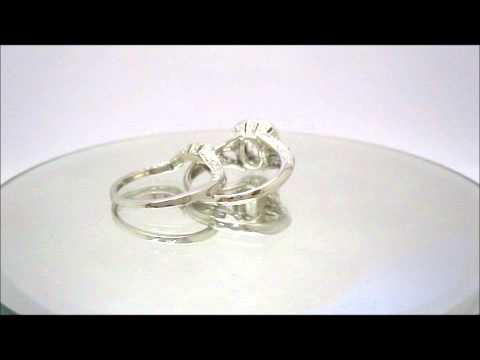 18K WHITE GOLD CUSHION CUT DIAMOND EGAGEMENT RING AND BAND ANTIQUE DECO 2.60CTW - ASW - 2