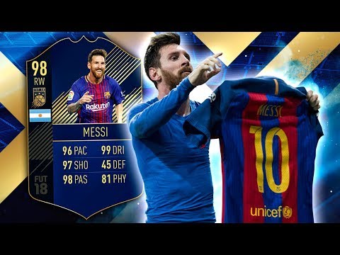 TOTY MESSI 98! BETTER THAN TOTY RONALDO? FIFA 18 ULTIMATE TEAM