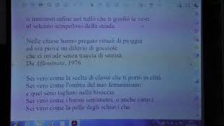 Poeti Italiani del presente. Gli anni '70. Relatore prof. Enrico Pasqualini