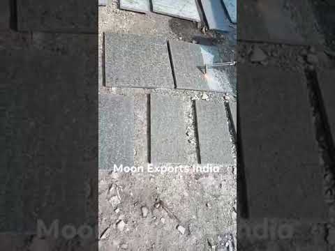 Black limestone brushed tiles, for flooring, thickness: 8 - ...